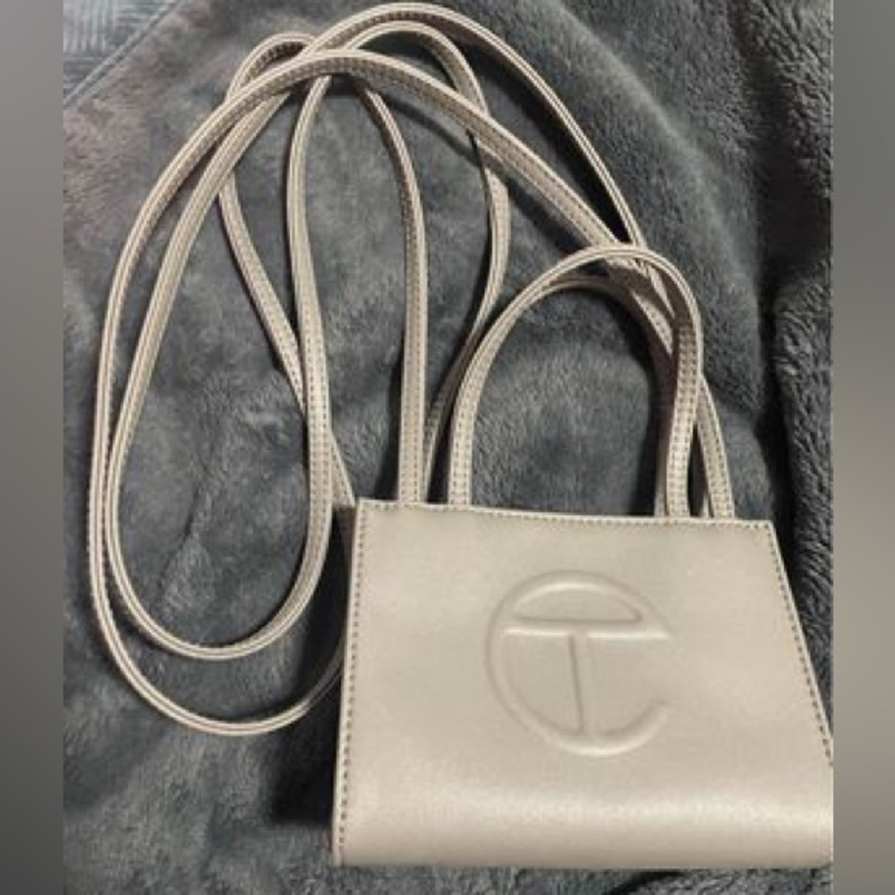 Telfar small grey shopping bag